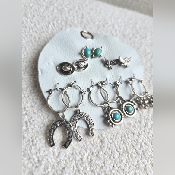 NWT!! Free People, These Boots Are Made For Walking Earring Set, Silver- New! - Picture 3 of 6